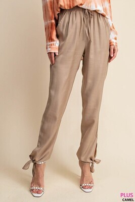 Camille Ankle Tie Flow Fabric Pants