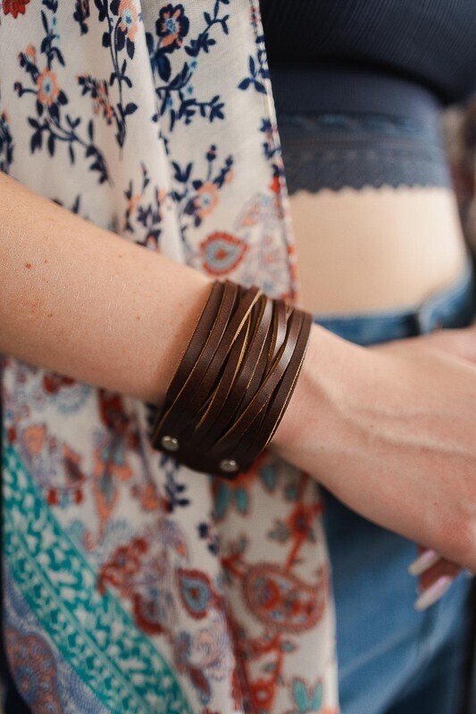 Brown Leather Cuff