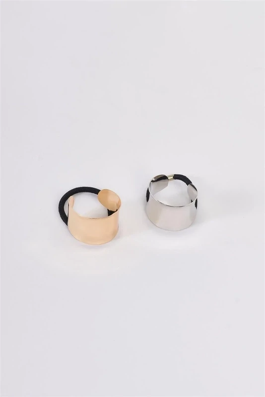 Metal Cuff Accent Hair Tie