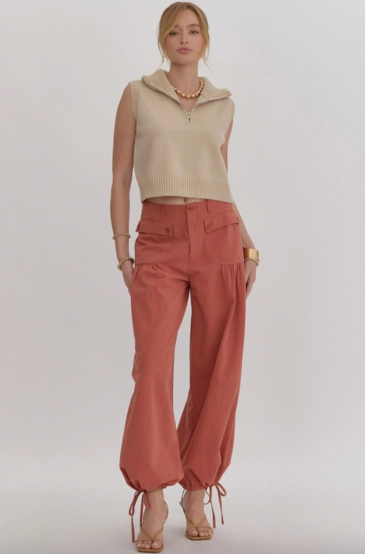 Mid-Rise Rust Pants