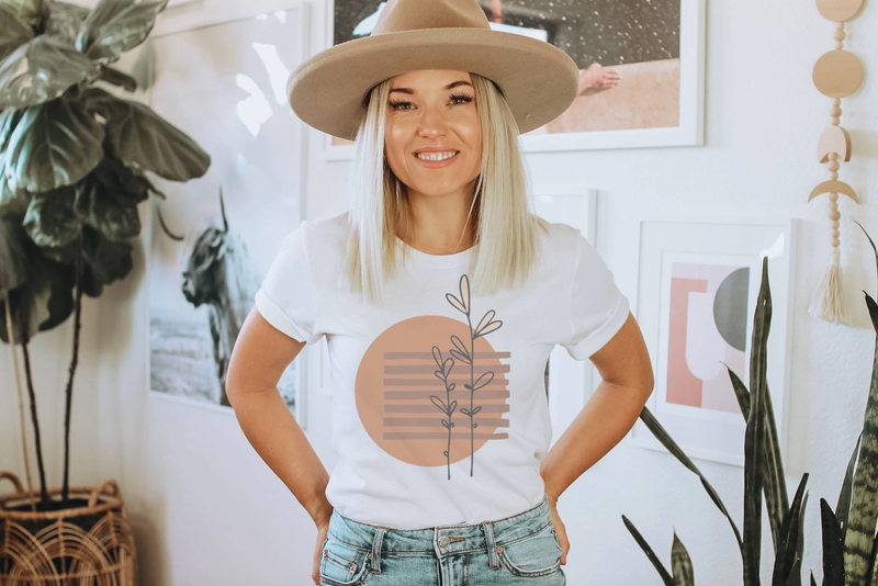 Modern Abstract Sun Graphic Tshirt 