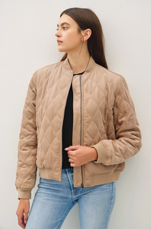 Diamond Quilted Bomber