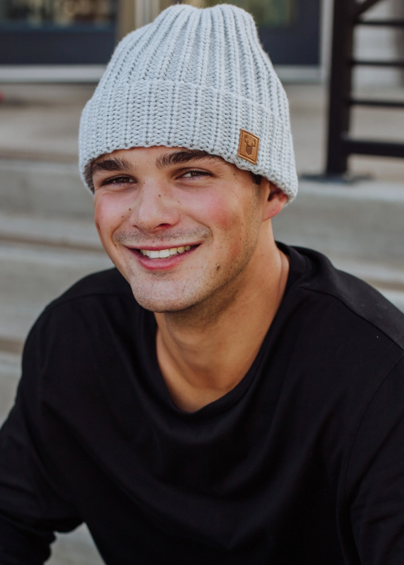 Mens Lt. Grey Knit Beanie