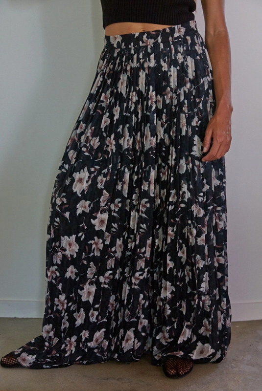 Black Floral Pants