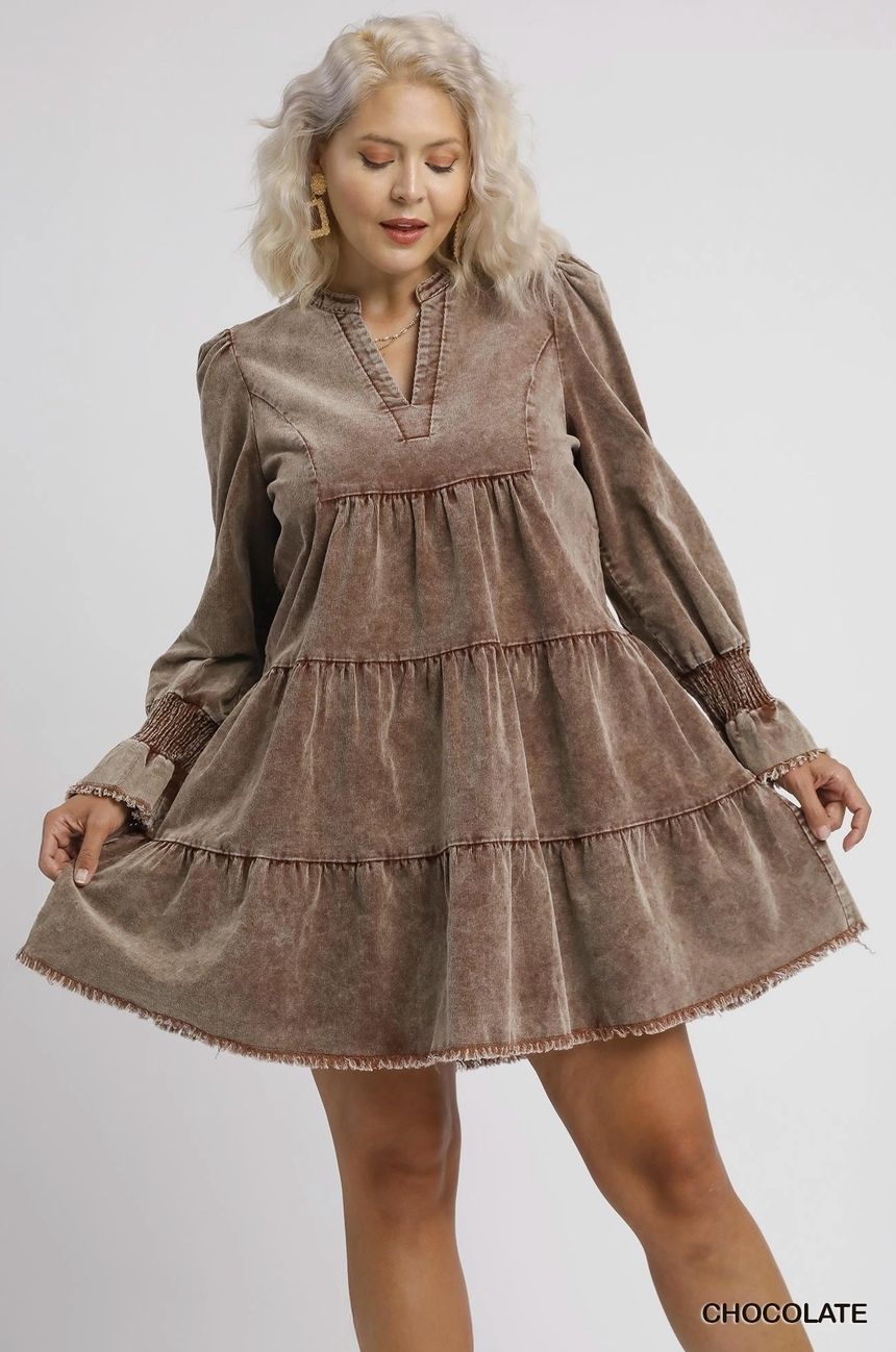 Curvy Chocolate Corduroy Dress
