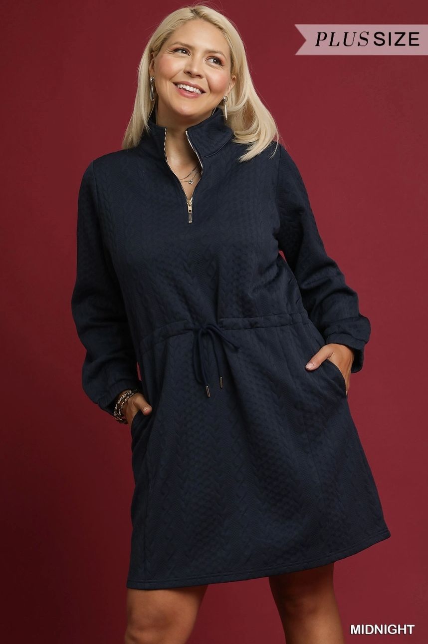 Curvy Midnight Cable Knit Dress