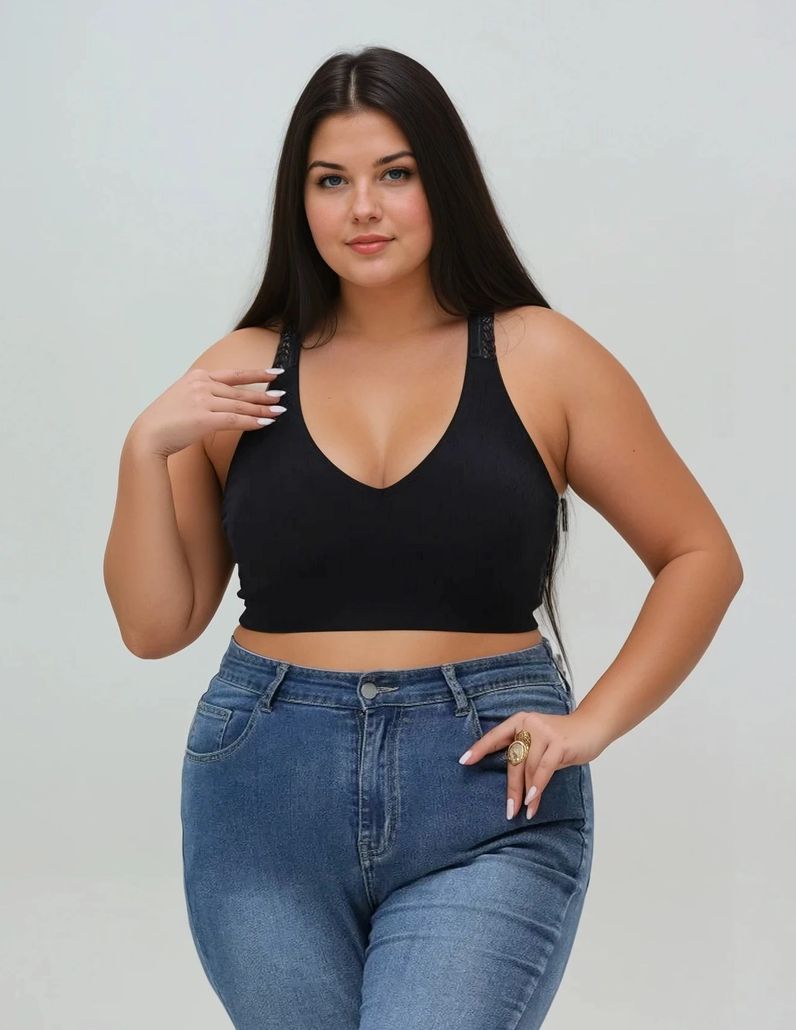 Curvy Seamless Lace Racerback Bralette