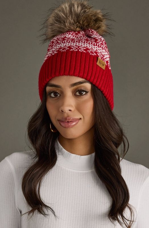 Red &amp; White Winter Pom