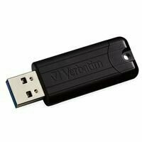 Verbatim 128GB PinStripe USB 3.2 Flash Drive - Black