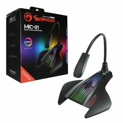 Skip to the beginning of the images gallery
Marvo Scorpion MIC-01 USB RGB LED Black Gaming Microphone