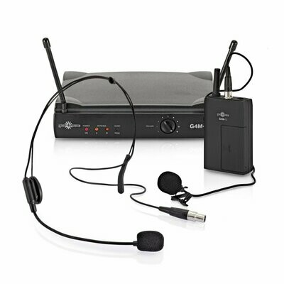 Single Lavalier and Headset Wireless Microphone System by Gear4music