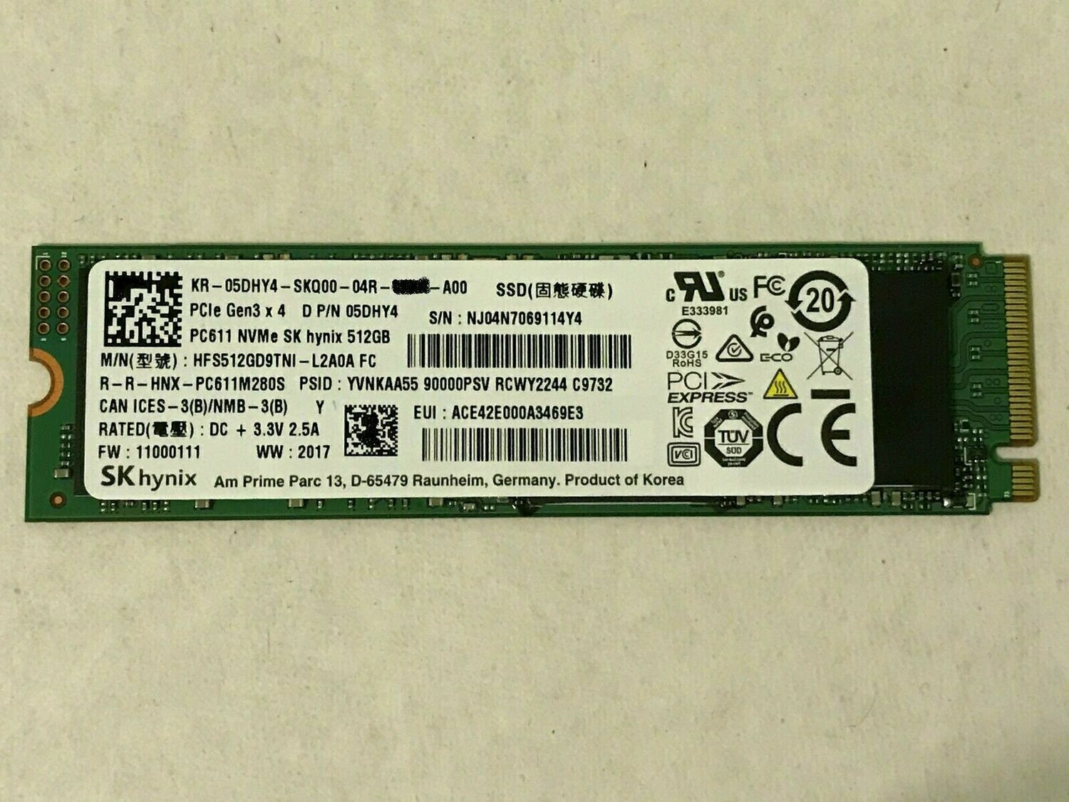SK Hynix NVMe SSD 256GB