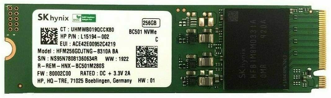 L15194-002 / HFM256GDJTNG-8310A SSD 256GB PCIe NVMe
