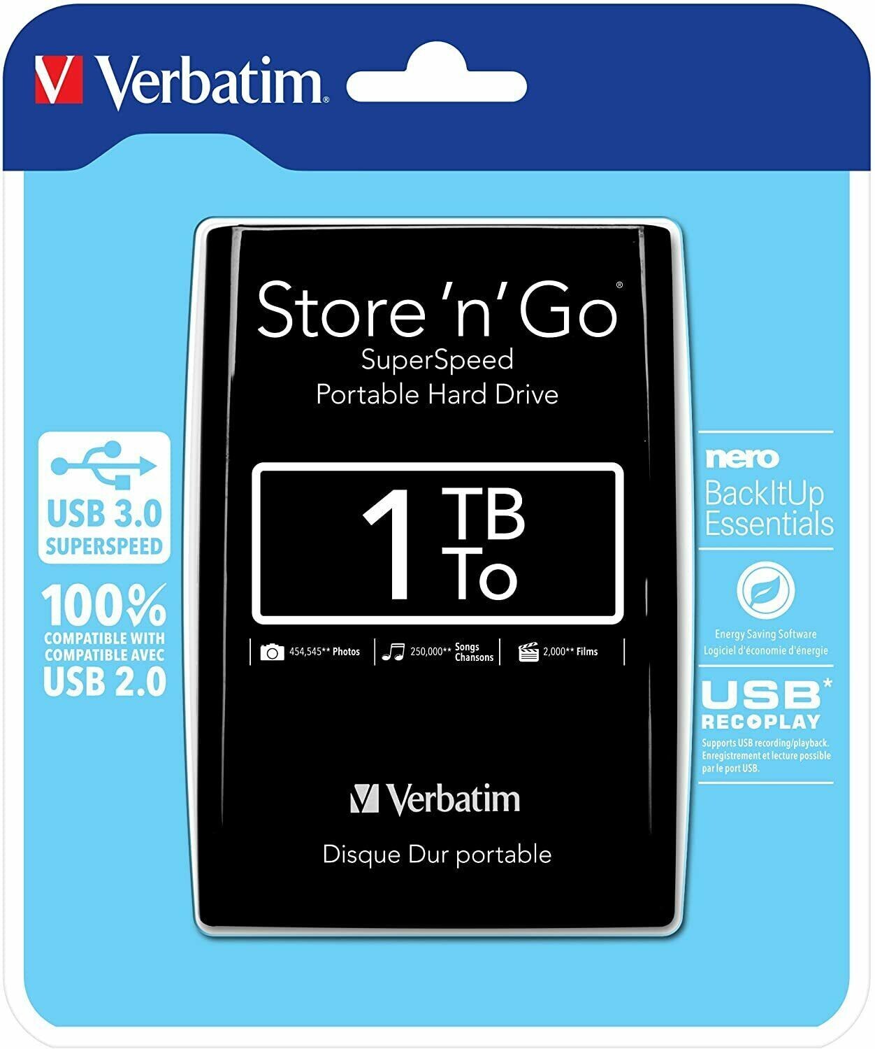 Verbatim Store 'n' Go 1 TB Portable Hard Drive