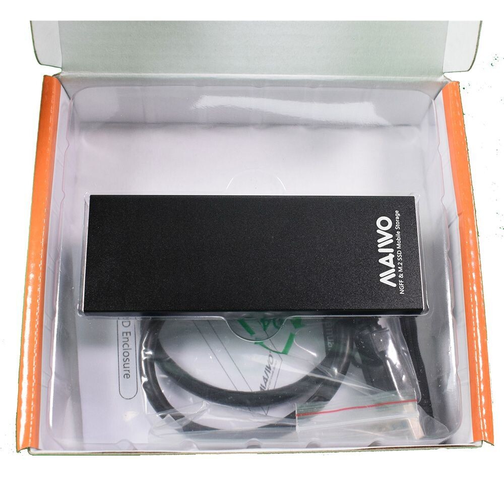 Maiwo USB 3.1 SATA M.2 SSD Enclosure Black