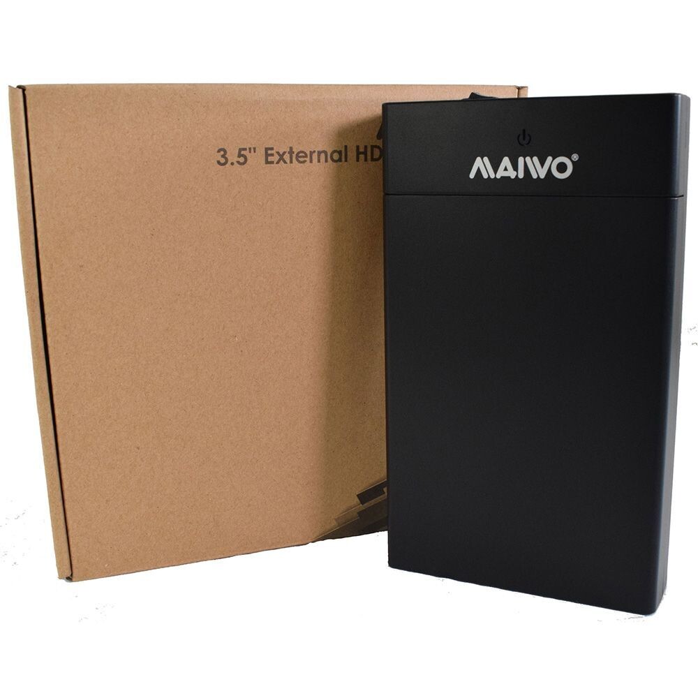 Maiwo USB 3.0 3.5" External Hard Drive Enclosure- Black - With Power Adapter