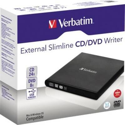 Verbatim USB 2.0 M-DISC External DVD writer Retail USB 2.0 Black