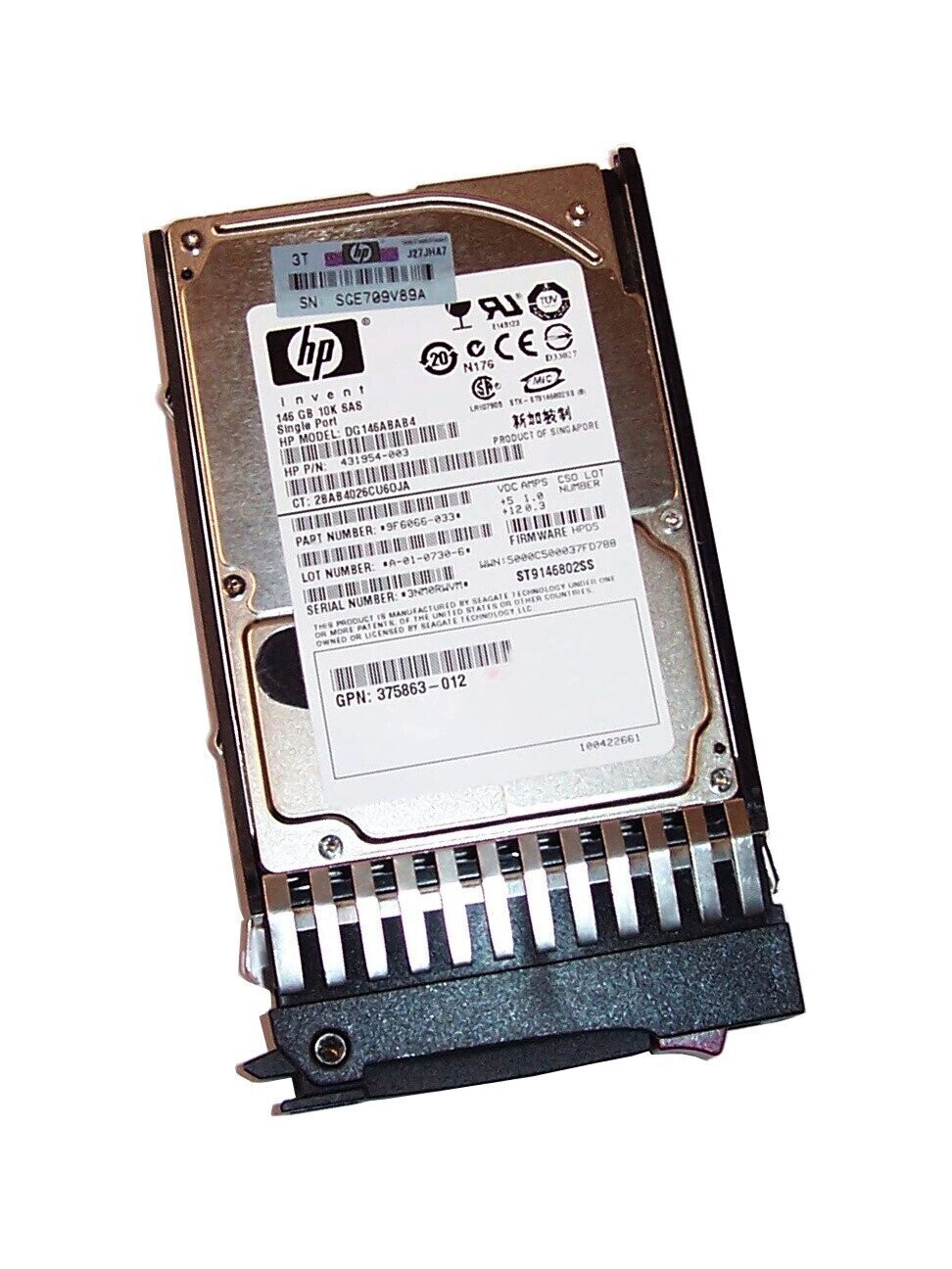 HP 431954-003 146GB 10K 2.5 SP 3G SAS HOTSWAP HDD