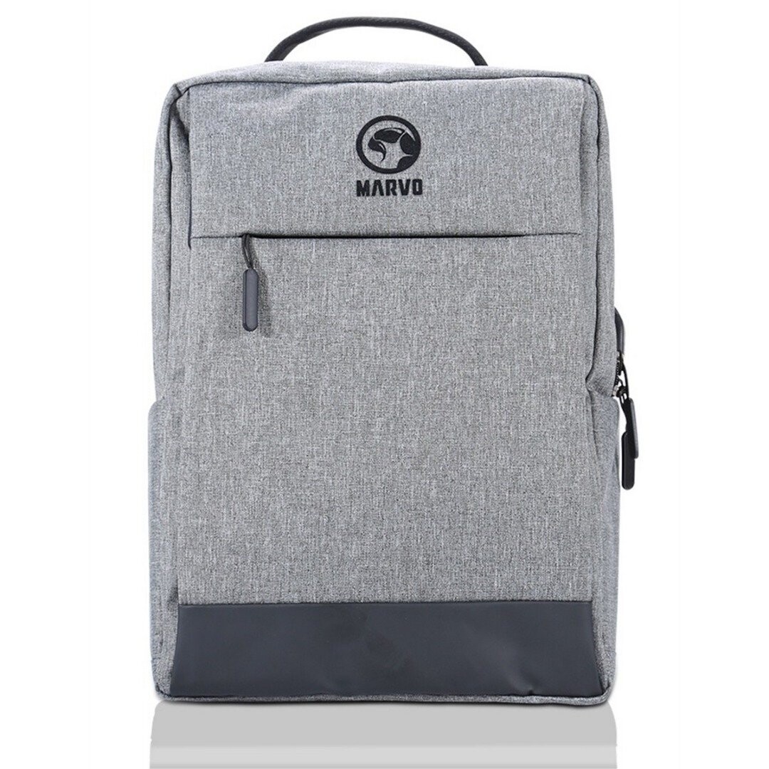 Marvo Waterproof Laptop Backpack With USB Port Grey