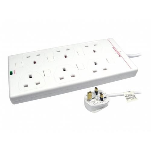 Cables Direct 6 Way Switched Surge Protected Power Block surge protector