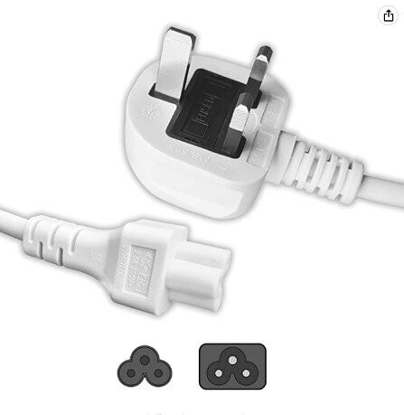 Mains Plug to C5 Clover 1.8m black