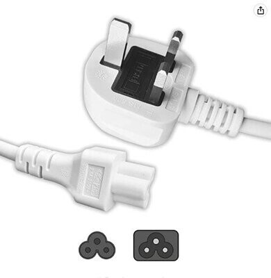 Mains Plug to C5 Clover 0.7m WHITE