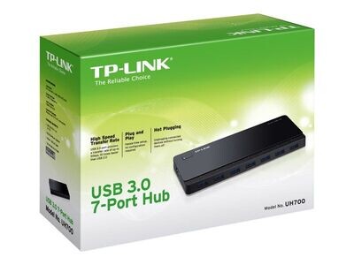 TP-Link USB 3.0 7-Port Hub with UK power adaptor and 1m USB 3.0 cable