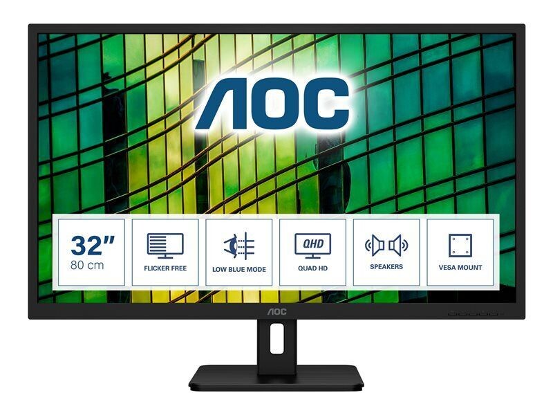 AOC Q32E2N - LED monitor - 32" HDMI,Display Port QHD 2560 x 1440 at 75 Hz