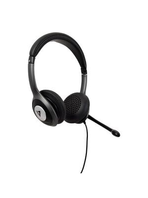 V7 HU530C Deluxe Usb-C Headset With Boom Microphone Usb-C 1.8m Cable With Control Gray / Black