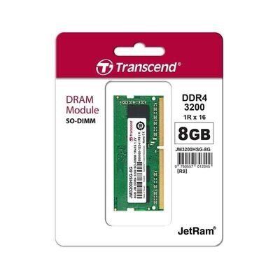 Transcend JetRAM - DDR4 module - 8 GB - SO-DIMM 260-pin - 3200 MHz / PC4-25600 - CL22 - 1.2 V - unbuffered - non-ECC