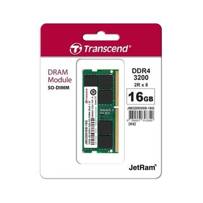 Transcend JetRAM - DDR4 module - 16 GB - SO-DIMM 260-pin - 3200 MHz / PC4-25600 - CL22 - 1.2 V - unbuffered - non-ECC