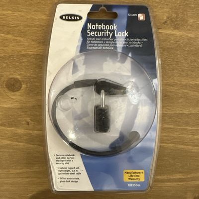 Belkin Notebook Laptop Security Lock 1.8m Steel Cable Padlock Keys