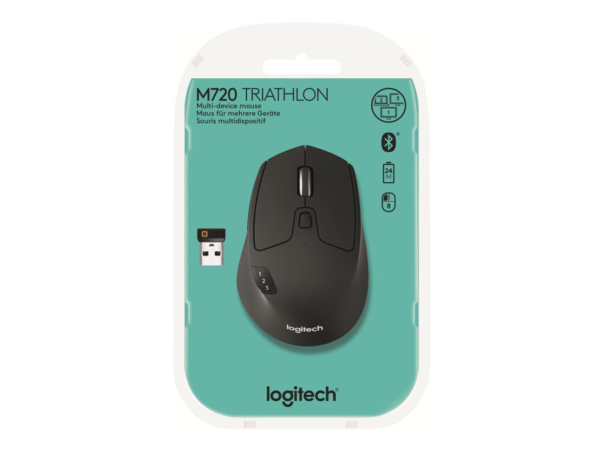 Logitech M720 Triathlon - mouse - Bluetooth, 2.4 GHz