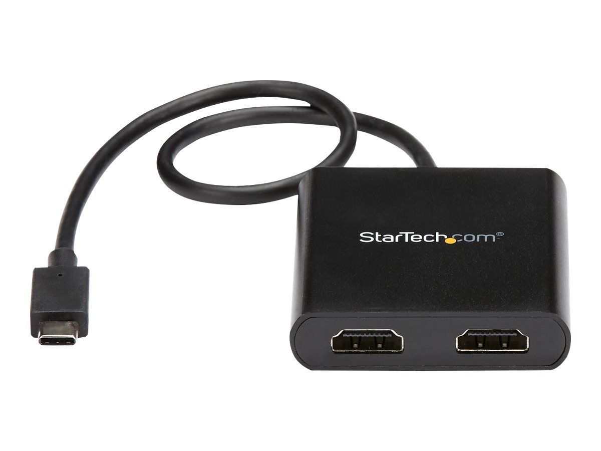 StarTech.com 2-Port Multi Monitor Adapter, USB-C to 2x HDMI Video Splitter, USB Type-C DP Alt Mode to HDMI MST Hub, Dual 4K 30Hz or 1080p 60Hz, Compatible with Thunderbolt 3, Windows Only - Multi Str