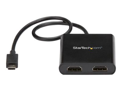 StarTech.com 2-Port Multi Monitor Adapter, USB-C to 2x HDMI Video Splitter, USB Type-C DP Alt Mode to HDMI MST Hub, Dual 4K 30Hz or 1080p 60Hz, Compatible with Thunderbolt 3, Windows Only - Multi Str