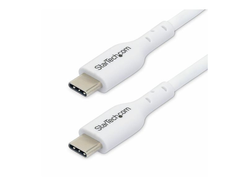 StarTech.com 2m (6.6ft) White USB-C Charging Cable, USB C Cable, USB 2.0 Type-C Laptop Charger Cord, 60W 3A Power Delivery, TPE Jacket, USB-C Data Transfer Cable, M/M StarTech.com 2m (6.6ft) White USB-C Charging Cable, USB C Cable, USB 2.0 Type-C Laptop Charger Cord, 60W 3A Power Delivery, TPE Jacket, USB-C Data Transfer Cable, M/M