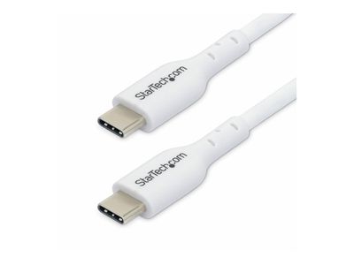 StarTech.com 2m (6.6ft) White USB-C Charging Cable, USB C Cable, USB 2.0 Type-C Laptop Charger Cord, 60W 3A Power Delivery, TPE Jacket, USB-C Data Transfer Cable, M/M StarTech.com 2m (6.6ft) White USB-C Charging Cable, USB C Cable, USB 2.0 Type-C Laptop Charger Cord, 60W 3A Power Delivery, TPE Jacket, USB-C Data Transfer Cable, M/M