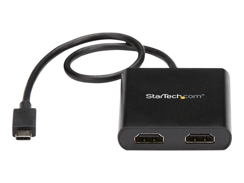 StarTech.com 2-Port Multi Monitor Adapter, USB-C to 2x HDMI Video Splitter, USB Type-C DP Alt Mode to HDMI MST Hub, Dual 4K 30Hz or 1080p 60Hz, Compatible with Thunderbolt 3, Windows Only - Multi Str