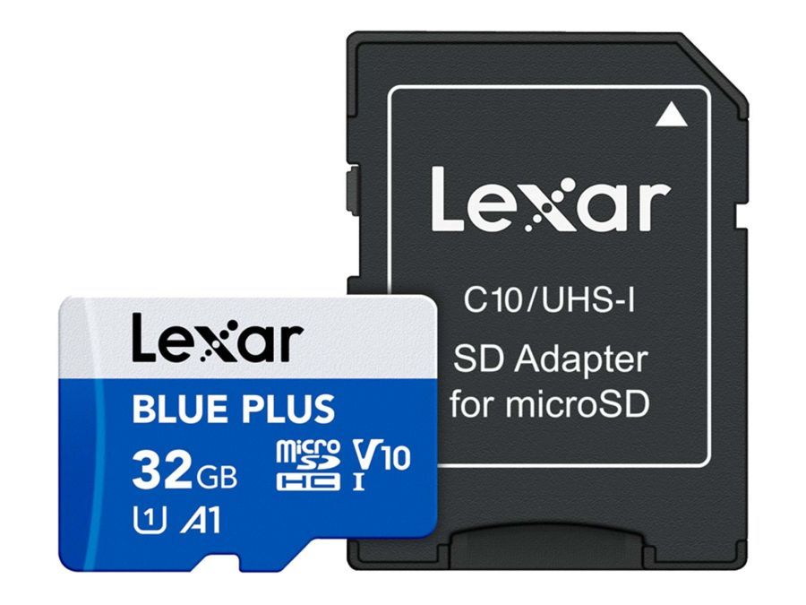 Lexar Micro SDHC Blue Plus UHS-I 32GB V10 Read 100MB/s with SD adapter