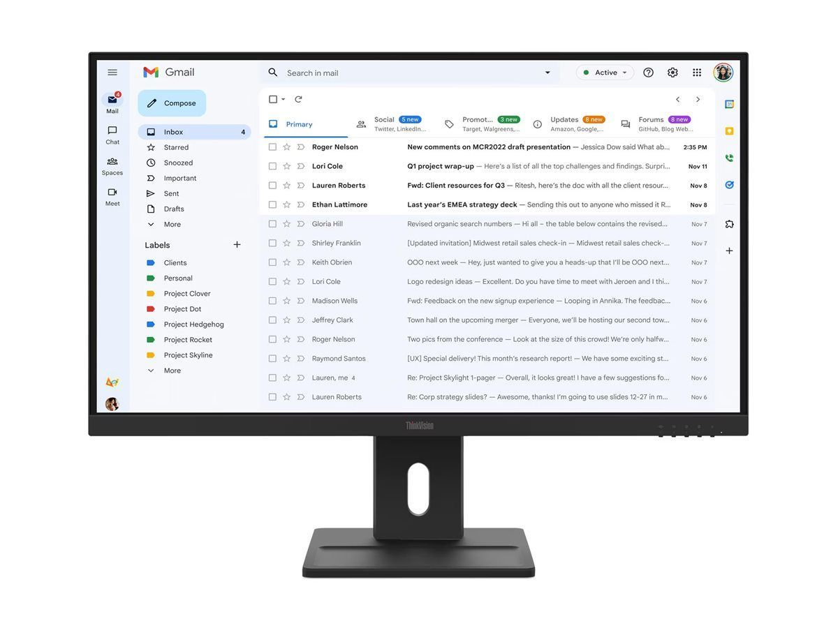 Lenovo ThinkVision E27-40 - LED monitor - Full HD (1080p) - 27" HDMI, VGA, DisplayPort