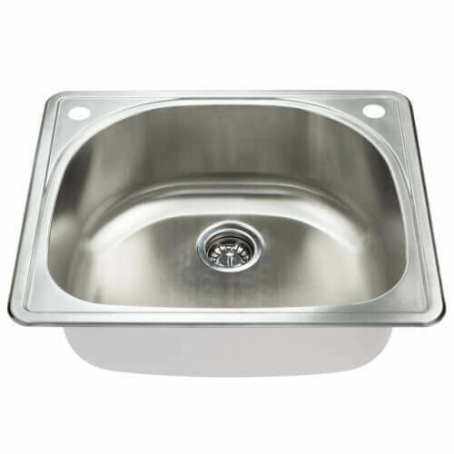 Top Mount D-Shaped Sink