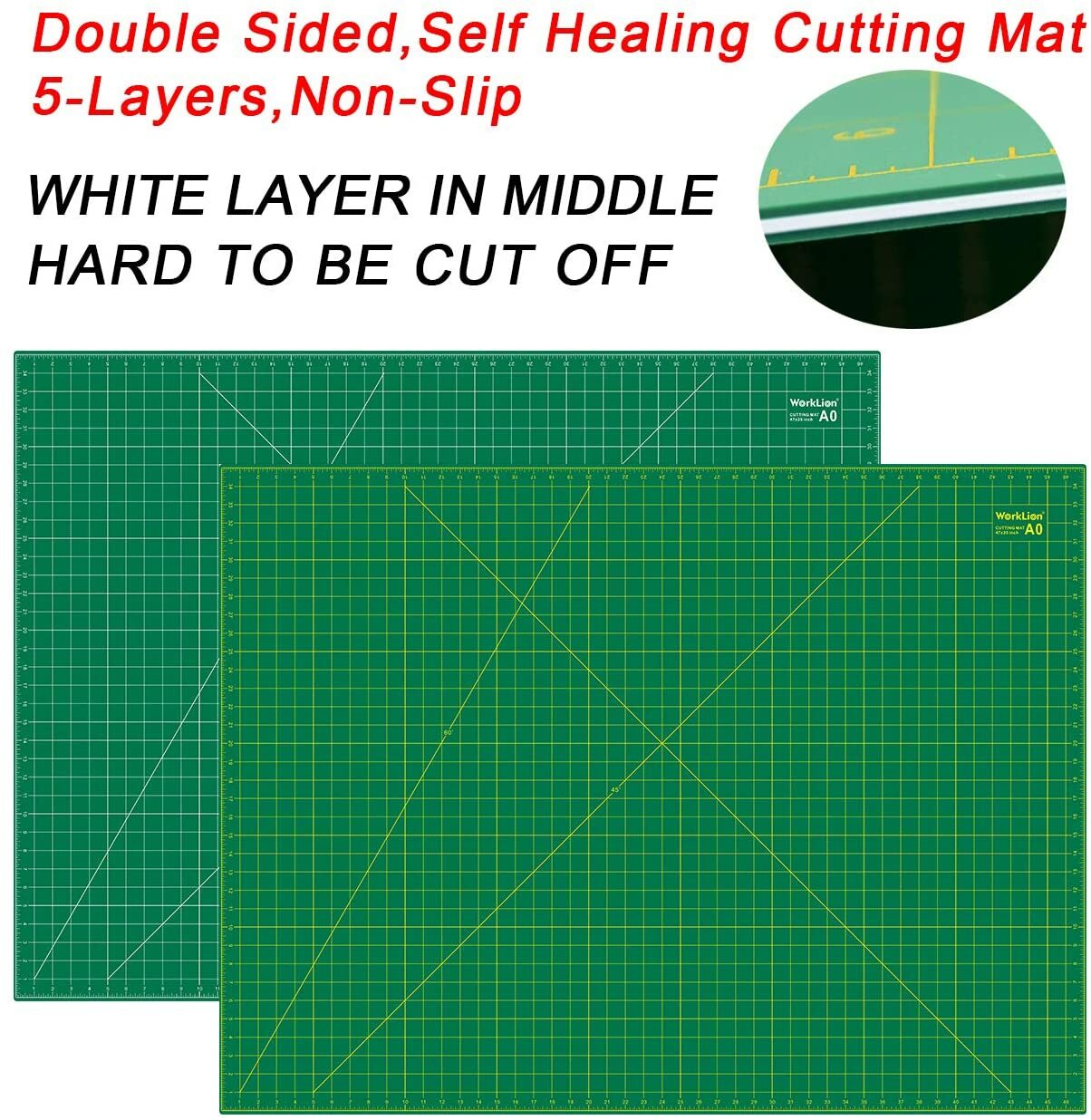  TOOCUST Cutting Mat 9X12inch,Double Sided 5 Layers