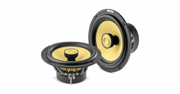 Focal EC 165 KE - K2 Power Series 6-1/2 inch coaxial speakers, side view and front-angle view