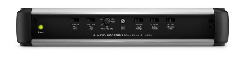 JL Audio HD1200/1 Monoblock Amplifier, front, flap open