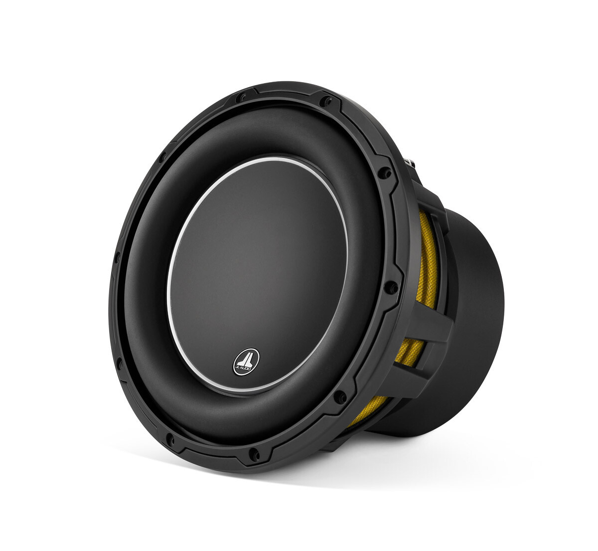 10W6v3-D4 10-Inch, 4-Ohm DVC Subwoofer, front-right side