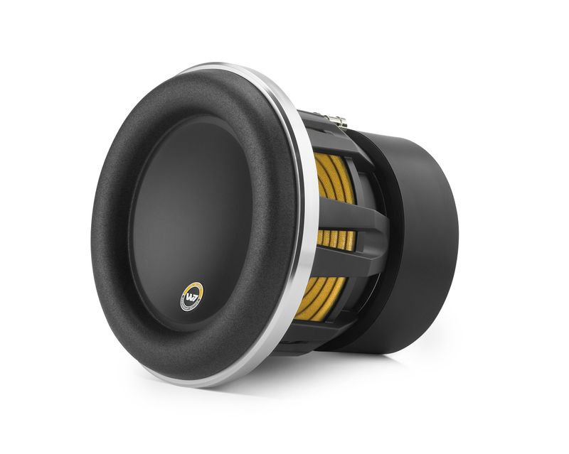 JL Audio 8W7AE-3 Anniversary Edition 8-Inch 3-Ohm SVC Subwoofer, front-right side
