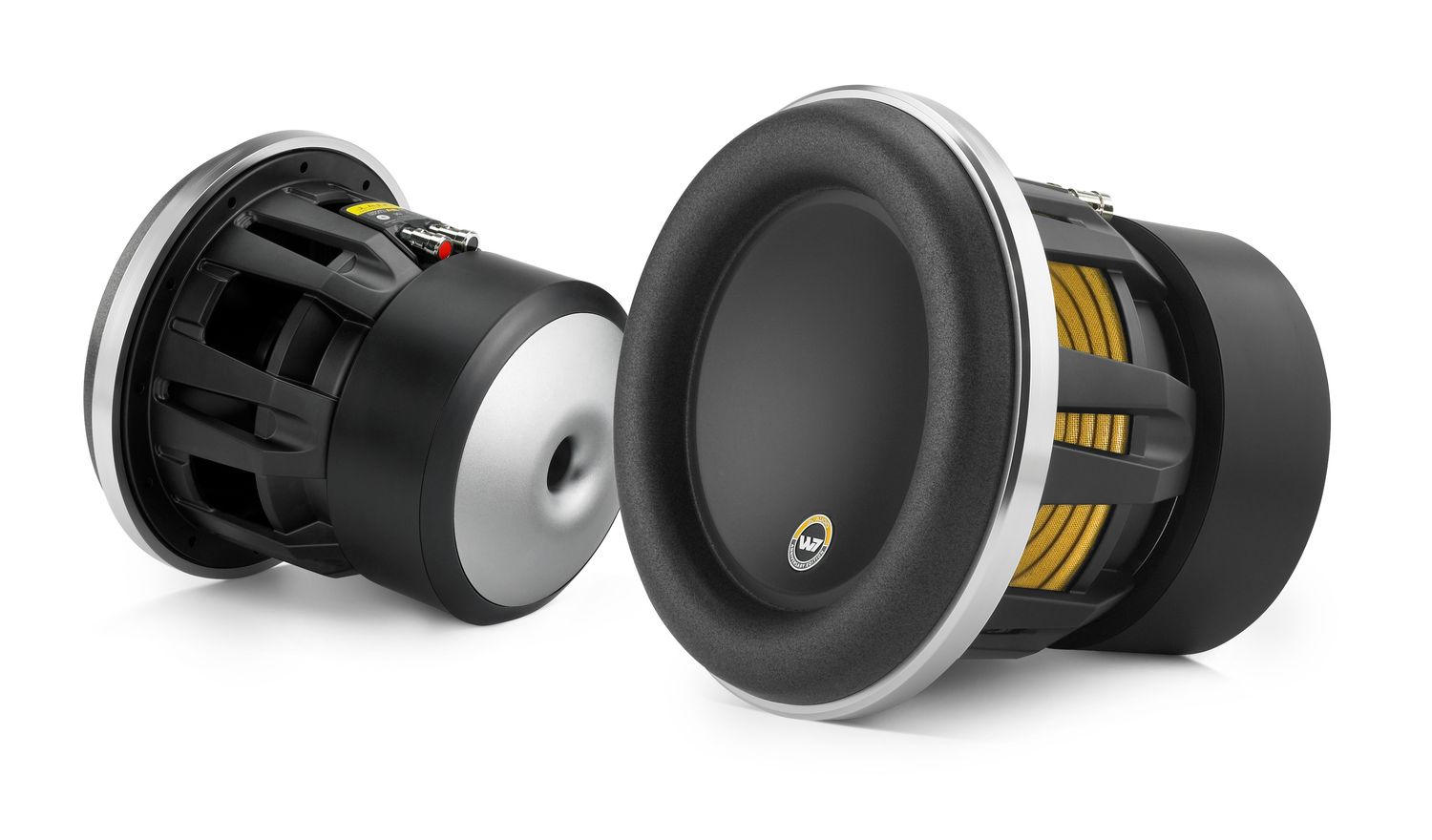 JL Audio 8W7AE-3 Anniversary Edition 8-Inch 3-Ohm SVC Subwoofer, front-right side and rear-right si…