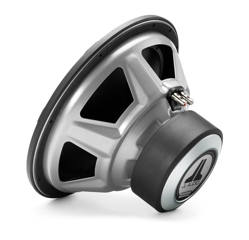 JL Audio 12W3v3-2 12-Inch 2-Ohm SVC Subwoofer, rear-right side (8-Ohm model shown)