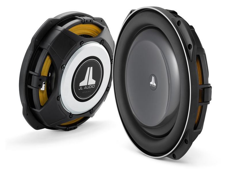 13TW5v2-2 13.5-Inch 2-Ohm Subwoofer, front-side and rear-side (4-Ohm model shown)