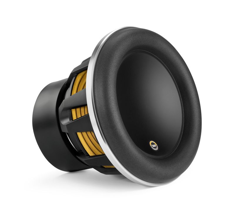 JL Audio 12W7AE-3 Anniversary Edition 12-Inch 3-Ohm SVC Subwoofer, front-left side